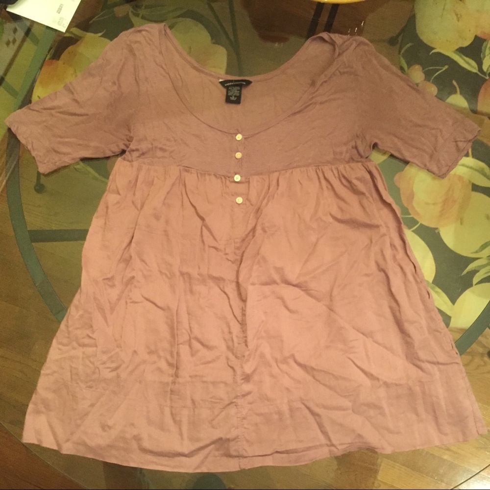 Super soft thin large short sleeve top dusty pink